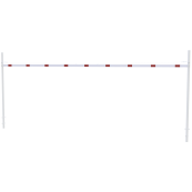 Height restriction barrier | with 2 square posts | cross tube length: 9000 mm | for casting in concrete | without barrier of aluminium tube